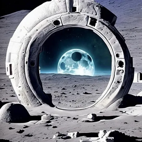 photo of moon portal, masterpiece, strange