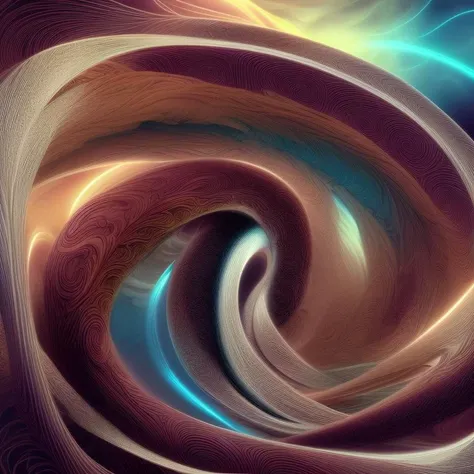 a swirling tornado of curves and fractals around someone, Never Ending Loop