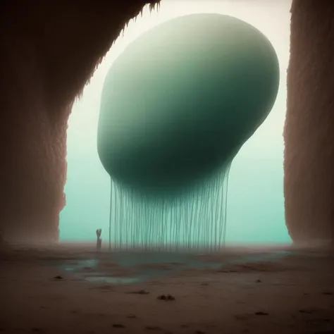 a conceptual artwork of a body in a giant dirty bubble, watermark, Somewhere