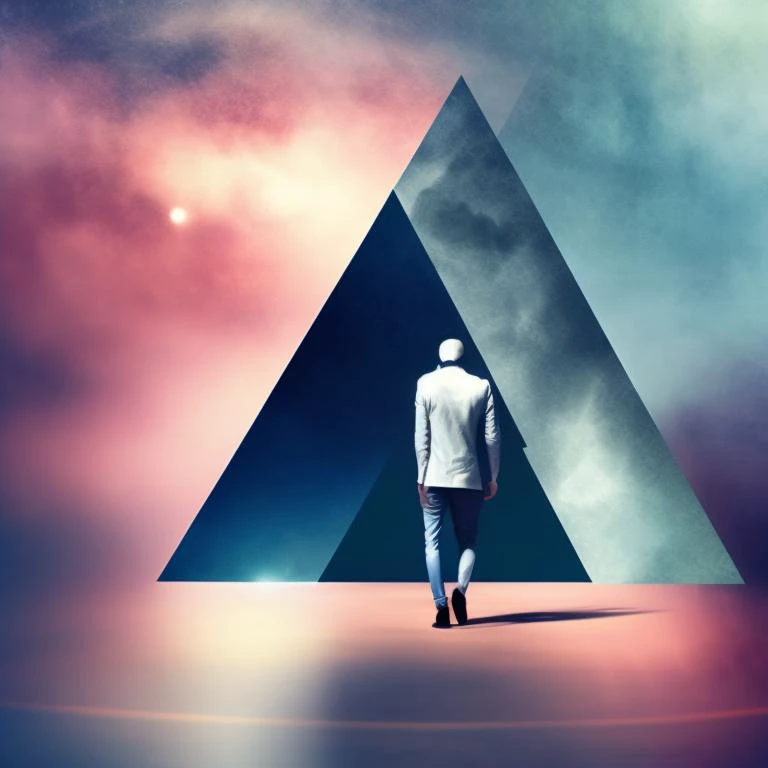 abstract a man walking in a triangle, Abstract Realities