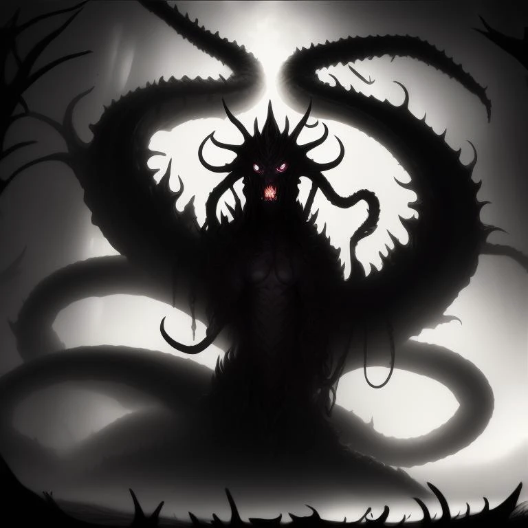 light and dark tentaculous creatures, artwork, Cosmic Horrors