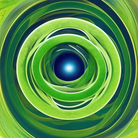 a photo realistic render of an infinite green circle, Never Ending Loop