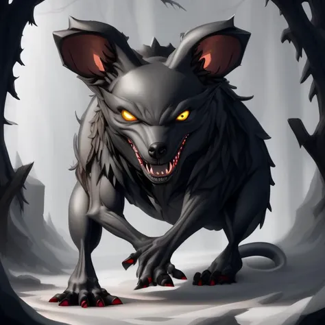 a drawing of a creature wolf mouse, muscular limbs, Unmythical Creatures