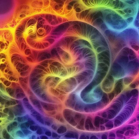 a psychedelic loop made of cats, rainbowshift, fractals, Never Ending Loop