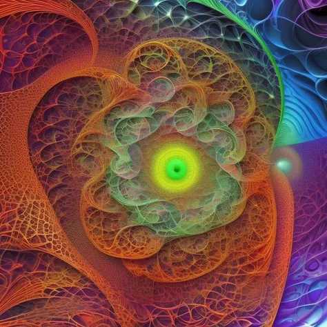 intricate art fractal, circles, eye, shapes, Never Ending Loop