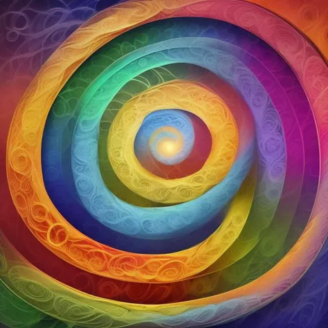 a spiral of time and colors, rainbowshift, detailed, Never Ending Loop