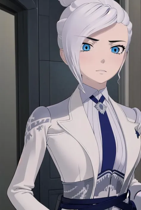 winterschnee, <lora:winterschnee-lora-nochekaiser:1>,
winter schnee, blue eyes, white hair, hair bun, single hair bun,
BREAK gloves, boots, necktie, black gloves, belt, pants, black footwear, uniform, high heels, coat, blue pants, knee boots, black necktie, high heel boots, white coat,
BREAK indoors, castle,
BREAK looking at viewer, (cowboy shot:1.5),
BREAK <lyco:GoodHands-beta2:1>, (masterpiece:1.2), best quality, high resolution, unity 8k wallpaper, (illustration:0.8), (beautiful detailed eyes:1.6), extremely detailed face, perfect lighting, extremely detailed CG, (perfect hands, perfect anatomy),