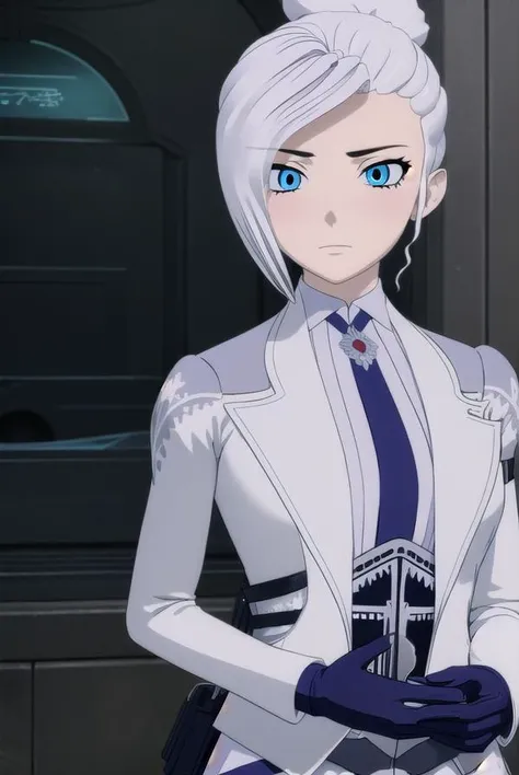 winterschnee, <lora:winterschnee-lora-nochekaiser:1>,
winter schnee, blue eyes, white hair, hair bun, single hair bun,
BREAK gloves, boots, necktie, black gloves, belt, pants, black footwear, uniform, high heels, coat, blue pants, knee boots, black necktie, high heel boots, white coat,
BREAK indoors, castle,
BREAK looking at viewer, (cowboy shot:1.5),
BREAK <lyco:GoodHands-beta2:1>, (masterpiece:1.2), best quality, high resolution, unity 8k wallpaper, (illustration:0.8), (beautiful detailed eyes:1.6), extremely detailed face, perfect lighting, extremely detailed CG, (perfect hands, perfect anatomy),