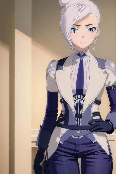 winterschnee, <lora:winterschnee-lora-nochekaiser:1>,
winter schnee, blue eyes, white hair, hair bun, single hair bun,
BREAK gloves, boots, necktie, black gloves, belt, pants, black footwear, uniform, high heels, coat, blue pants, knee boots, black necktie, high heel boots, white coat,
BREAK indoors, castle,
BREAK looking at viewer, (cowboy shot:1.5),
BREAK <lyco:GoodHands-beta2:1>, (masterpiece:1.2), best quality, high resolution, unity 8k wallpaper, (illustration:0.8), (beautiful detailed eyes:1.6), extremely detailed face, perfect lighting, extremely detailed CG, (perfect hands, perfect anatomy),