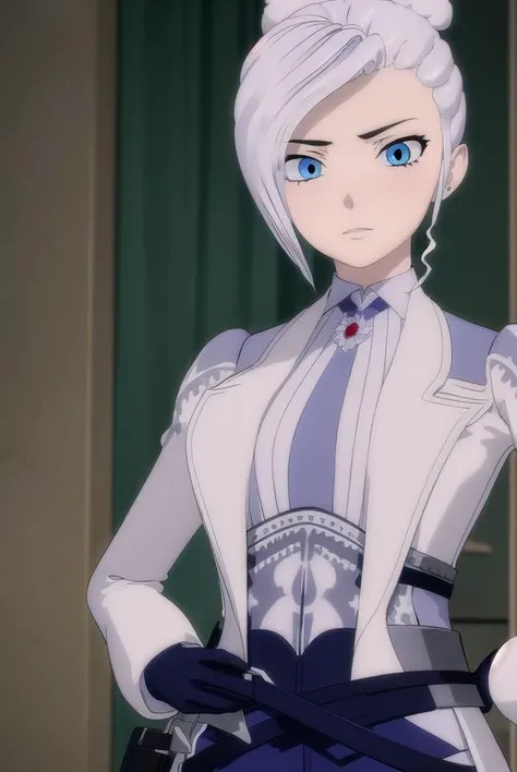 winterschnee, <lora:winterschnee-lora-nochekaiser:1>,
winter schnee, blue eyes, white hair, hair bun, single hair bun,
BREAK gloves, boots, necktie, black gloves, belt, pants, black footwear, uniform, high heels, coat, blue pants, knee boots, black necktie, high heel boots, white coat,
BREAK indoors, castle,
BREAK looking at viewer, (cowboy shot:1.5),
BREAK <lyco:GoodHands-beta2:1>, (masterpiece:1.2), best quality, high resolution, unity 8k wallpaper, (illustration:0.8), (beautiful detailed eyes:1.6), extremely detailed face, perfect lighting, extremely detailed CG, (perfect hands, perfect anatomy),