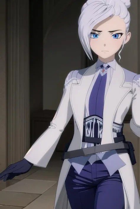 winterschnee, <lora:winterschnee-lora-nochekaiser:1>,
winter schnee, blue eyes, white hair, hair bun, single hair bun,
BREAK gloves, boots, necktie, black gloves, belt, pants, black footwear, uniform, high heels, coat, blue pants, knee boots, black necktie, high heel boots, white coat,
BREAK indoors, castle,
BREAK looking at viewer, (cowboy shot:1.5),
BREAK <lyco:GoodHands-beta2:1>, (masterpiece:1.2), best quality, high resolution, unity 8k wallpaper, (illustration:0.8), (beautiful detailed eyes:1.6), extremely detailed face, perfect lighting, extremely detailed CG, (perfect hands, perfect anatomy),