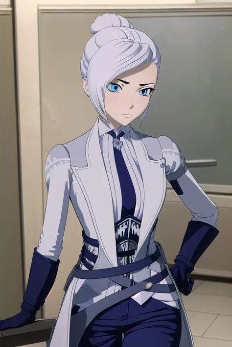 winterschnee, <lora:winterschnee-lora-nochekaiser:1>,
winter schnee, blue eyes, white hair, hair bun, single hair bun,
BREAK gloves, boots, necktie, black gloves, belt, pants, black footwear, uniform, high heels, coat, blue pants, knee boots, black necktie, high heel boots, white coat,
BREAK indoors, castle,
BREAK looking at viewer, (cowboy shot:1.5),
BREAK <lyco:GoodHands-beta2:1>, (masterpiece:1.2), best quality, high resolution, unity 8k wallpaper, (illustration:0.8), (beautiful detailed eyes:1.6), extremely detailed face, perfect lighting, extremely detailed CG, (perfect hands, perfect anatomy),