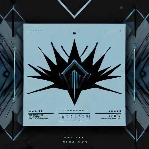 <lora:AX-LogoVision-v1.0-000008:0.8>,highly realistic Sleek design of a techno ep album cover flyer with a crown centered, Muted light blue black and grey colours, dark abstract horror styled, minimalistic background lines intertwining and shapes, modern design,, (masterpiece, best quality, high quality, highres, ultra-detailed),