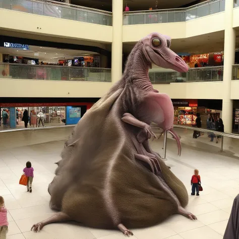 <lora:start:1> photo of a mall with unkown species strange little beings meaningful minister