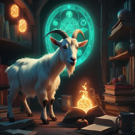 <lora:start:1> a digital fantasy boasting kindergarten with a goat eclectic plasma glow hidden agenda
