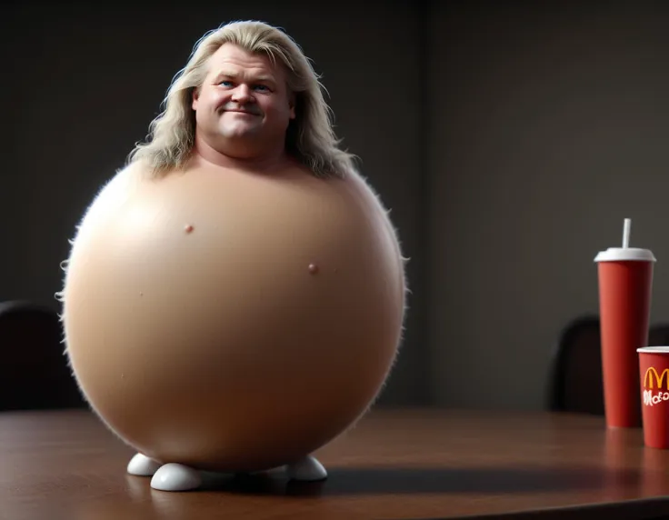 a sphrml spherical Beautiful Bobby Eaton, in McDonalds, flowing mullet <lora:spherimal-000005:1.5>  <lora:RefinedTaxonomy:1>