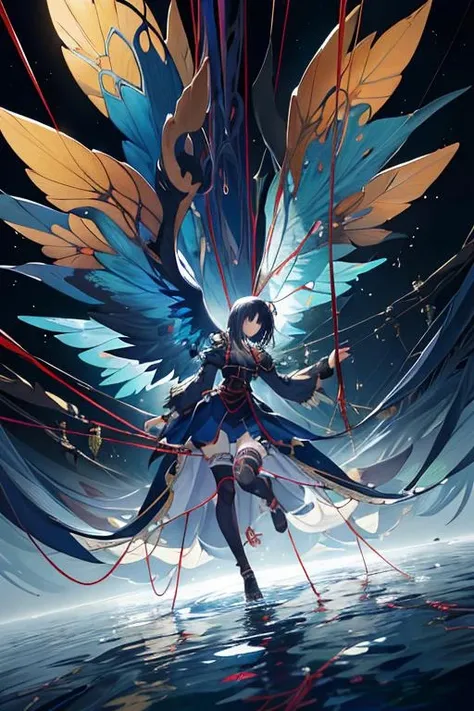 (masterpiece:1.3),(best quality:1.2),8k,absurdres,unity 8k wallpapper,(extremely detailed:1.3),highestres,pixiv,
(string:1.3),thread,1girl,<lora:the_string-12:1>, (the_string:1.3),full body,dynamic pose, floating, looking to the side, sad,depressed, depression,water,floating objects, symbols,