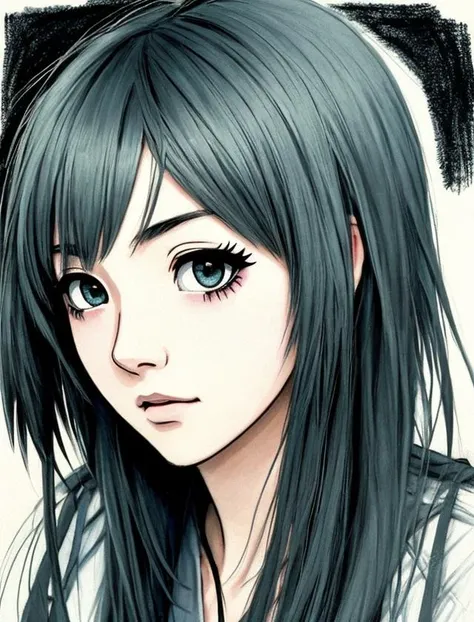 facial portrait, a woman, emo style <lora:Emo Style:0.6>, (Studio ghibli style, Art by Hayao Miyazaki:1.2), Anime Style, Manga Style, Hand drawn, cinematic sensual, Sharp focus, humorous illustration, big depth of field, Masterpiece, concept art, trending on artstation, Vivid colors, Simplified style, trending on ArtStation, trending on CGSociety, Intricate, Vibrant colors, Soft Shading, Simplistic Features, Sharp Angles, Playful