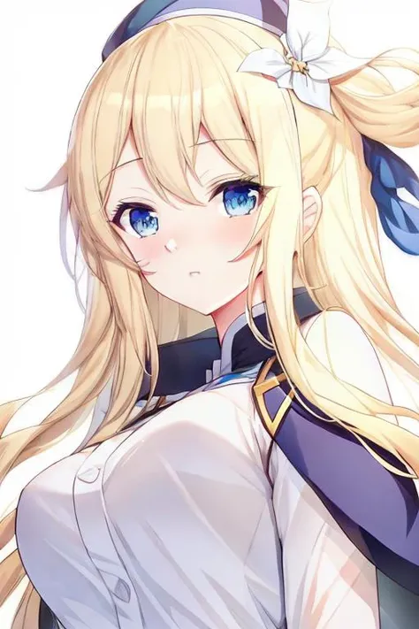 anime, face, blonde hair, blue eyes, long hair, white background,<lora:ririko-000007:1>