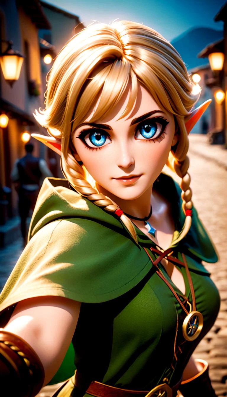 cinematic film still Linkle, extremely beautiful glowing piercing eyes, cinematic scene, hero view, action pose, scenery, detailed background, vivid, masterpiece, best quality, high quality, absurdres <lora:linkle_xl_v1:1> . shallow depth of field, vignette, highly detailed, high budget Hollywood movie, bokeh, cinemascope, moody, epic, gorgeous, film grain, grainy