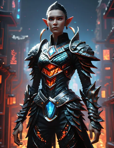 ((best quality)), ((masterpiece)), ((realistic,digital art)), (hyper detailed), full body shot of Elderly, Ripped, African, Gray eyes, Large Ears, Bulbous Nose, Unique face shape, Shapely Neck, Vintage-inspired makeup , Coral Fringe haircut hair, Guilt wearing F43Arm0r, Alleyway Mountain Expedition, sci-fi,tech, futuristic,octane rendering, raytracing, volumetric lighting, Backlit,Rim Lighting, 8K, HDR, <lora:Fae_Armor-000008:1>