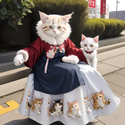 Photo, (puppy cat:1.20),cat dress hanfu, hanfu, <lora:hanfu_v30Ming:0.6>,no humans,