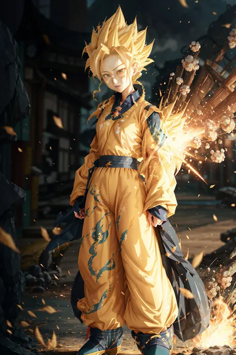 1girl, (super saiyan:1.3),hanfu, <lora:mingStyle8:0.6>