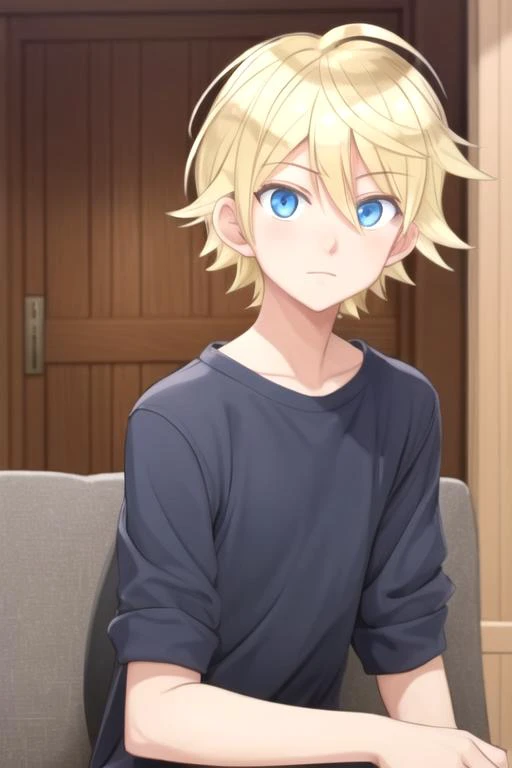 masterpiece, best quality, sketch, 1boy, solo, male focus, looking at viewer, , depth of field, , , <lora:chika_shinmoto:0.70>, chika_shinmoto, blonde hair, blue eyes, , hangar, HD