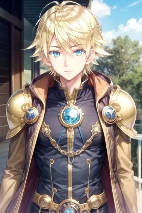 masterpiece, best quality, sketch, 1boy, solo, male focus, looking at viewer, , , , realistic, <lora:chika_shinmoto:0.72>, chika_shinmoto, blonde hair, aqua eyes, , science fiction steam punk,