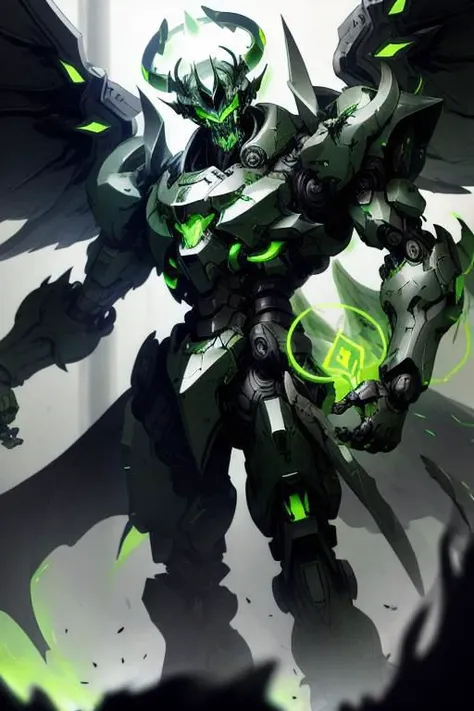 Argus_ML, mech green hd clear menacing nightmare dark demon six_wings halo
