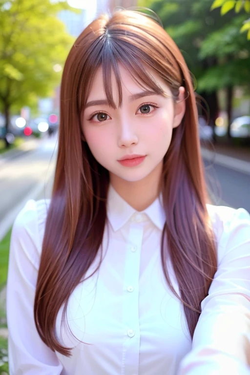 best quality, white skin, real human skin, (detailed fac), oval face, pores, ultra high res, (8k, RAW photo, photorealistic:1.4), 1girl, slim, (looking at viewer with a serene and goddess-like happiness:1.2), ( lipgloss, eyelashes, gloss-face, best quality, ultra highres, Broad lighting, natural shading), oversized jacket, fashion shirt, cityscape, <lora:EastAsiaDollLikeness_V4:0.8>