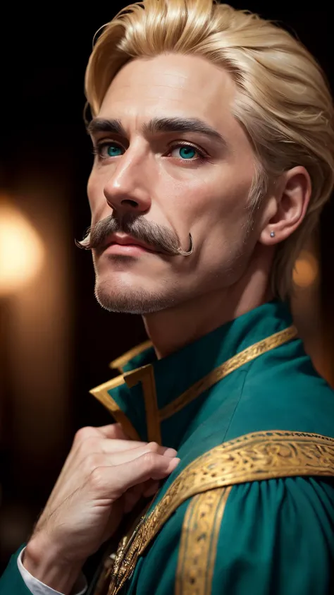 an awarded profesional photography of (1man:1.3) Hispanic with teal eyes and Natural Brows and male Straight Side Part hair hairstyle and English mustachein Popcorn Blonde color, he is Wizard smug, stroking own chin in Naples ,(epic scene:1.3),ultradetialed character with perfect face,detailed skin,(ultrasharp:1.3),(masterpiece:1.1),best quality,(photorealistic:1.2),ultrarealistic,realistic ultradetailed character,4k perfect quality, <lyco:GoodHands-beta2:1> by Robert Capa Three-Point Lighting camera angle from behind and wide shot Magnificent,Imperceptible detail,Intricately designed, (perfect quality face:1.5) hyper-detailed complex, insanely detailed, detailed clothes, detailed skin, detailed body,