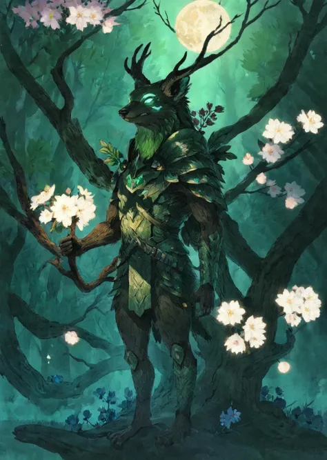 mgcilu, watseixl
a forest guardian with a tree-like lower body, bark skin, and luminous blossom-tipped fingers, guiding and protecting the mystical woodland.
animals
characters, dream-like, fantasy, illustration
shadows, dramatic lighting 
night MOON
[(details:1.2): [ (many small details:1.3) : [ (many ultrasmall details: 1.2):(very detailed ultrasmall edges and microrelief:1.5):0.7 ]: 0.4 ] :0.2]
 <lora:watseixlv3:0.7>
 <lora:tag is mgcpnt:0.7>