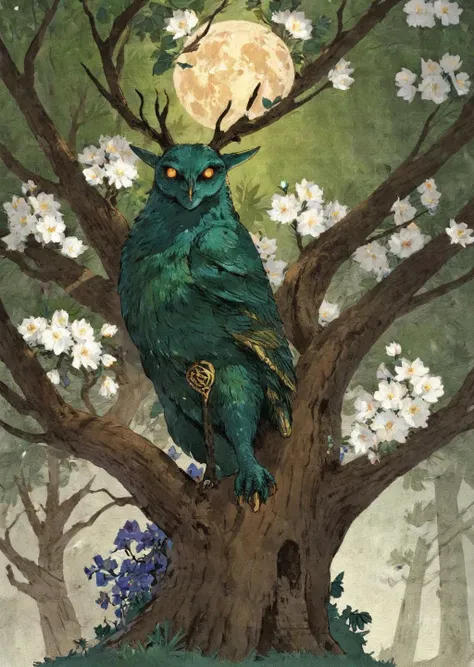 mgcilu, watseixl
a forest guardian with a tree-like lower body, bark skin, and luminous blossom-tipped fingers, guiding and protecting the mystical woodland.
animals, closeup, detailed face 
characters, dream-like, fantasy, illustration
shadows, dramatic lighting 
night MOON
[(details:1.2): [ (many small details:1.3) : [ (many ultrasmall details: 1.2):(very detailed ultrasmall edges and microrelief:1.5):0.7 ]: 0.4 ] :0.2]
 <lora:watseixlv3:0.7>
 <lora:tag is mgcpnt:0.7>