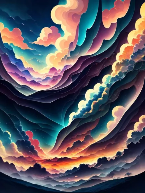 bizhibowen,The sky, colored clouds, colored smoke<lora:bizhibowen-14:0.6>