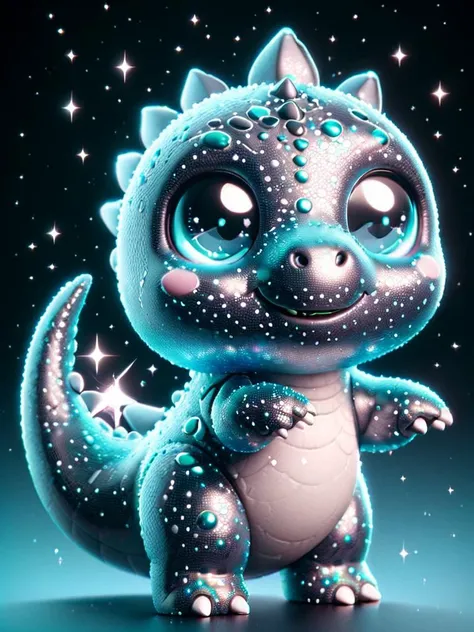 ral-smoldino, a 3d glitter dinosaur <lora:ral-smoldino:1>