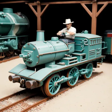 <lora:pandacar_v3:0.5>, (old man:1.1), sit astride, attraction, ground vehicle, handle, realistic, tankengine_car,
