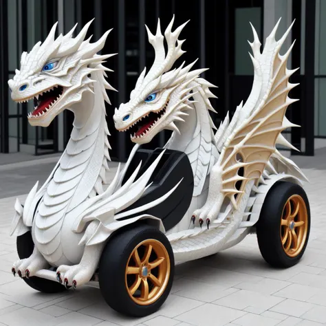 <lora:pandacar_v1:0.5>, (old man:1.1), sit astride, attraction, ground vehicle, handle, realistic, wheel, car, dragon_car, blue eyes white dragon