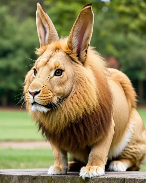 photo of a real life (bunny:1.1) lion hybrid
highly detailed realistic, sharp focus