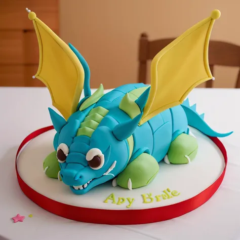 CakeStyle dragon. Marzipan cake shaped like dragon. <lora:CakeStyle:0.55>