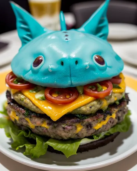 selfie photo of a real life vaporeon burger
highly detailed realistic, sharp focus