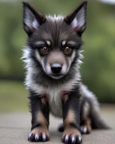 photo of a werewolf puppy
highly detailed intricate