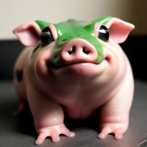 photo of a frog pig hybrid