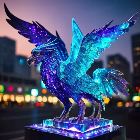 realistic photo of a crystal sculpture of a gryphon
by Brandon Woelfel and Patrice Murciano
highly detailed, intricate, photorealistic analog style photograph