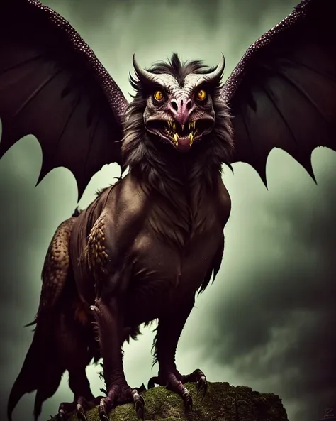 solo mid shot photo of a horror version of a chimera gryphon hybrid by tim burton and lovecraft
dark fantasy background, majestic, thrilling
ultra realistic highly detailed intricate photorealistic analog style photograph sharp focus, dramatic lighting by Rebeca Saray and Julius Horsthuis
