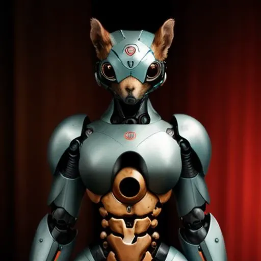 realistic photo of a squirrel robot hybrid