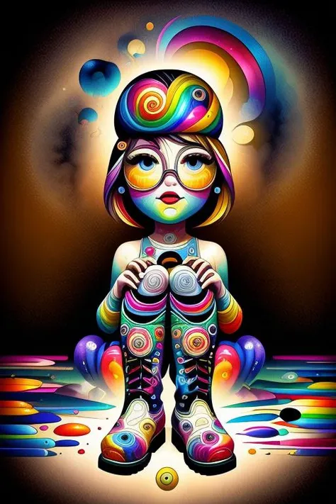 <lora:ral-colorswirl:1> ral-colorswirl, 1girl, rainbow_dress, boots, smole, sun_puddle,<lora:lcm_sd15_mini_6mb:1.0>