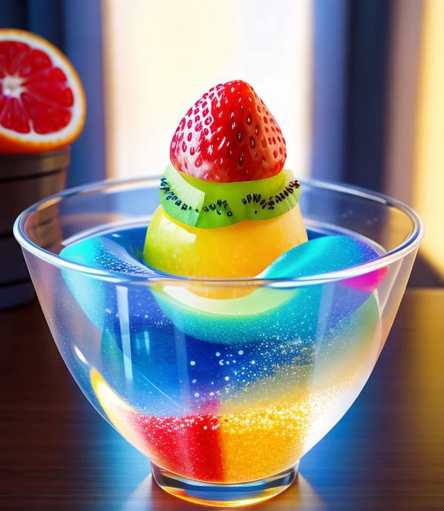 abstract, photorealistic, Food fruit LIQUID SPLASH, 3D BEEPLE STYLE, 8 k, 32 k, HDR, realistic,