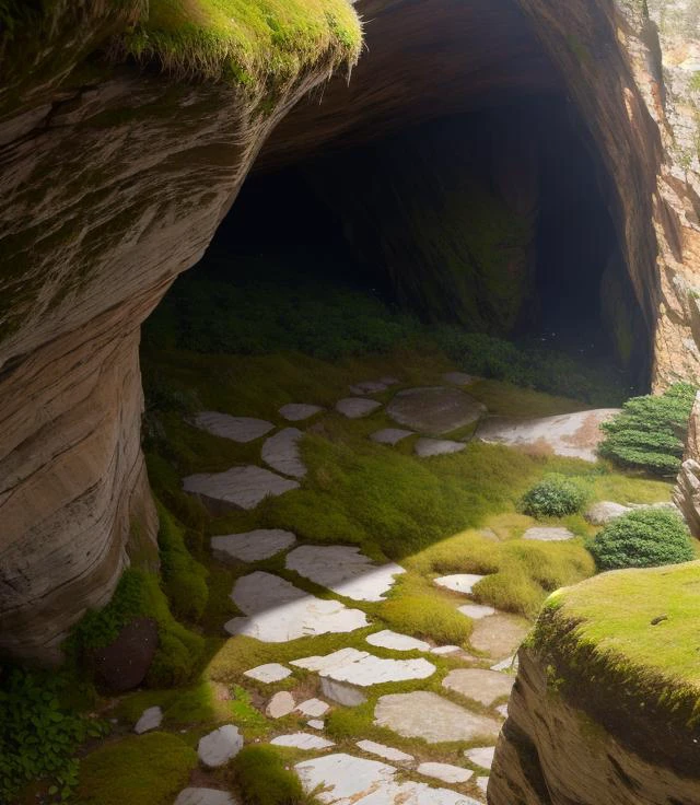 texture, rock, cave, uneven, weathered, rough, moss