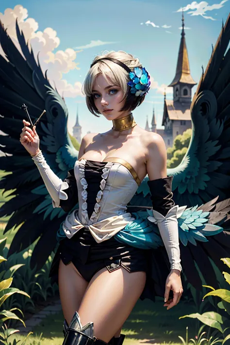 ( masterpiece, best quality, highres:1.3)
<lora:OdinSphereGwendolyn:0.8>
OdinSphereGwendolyn, 1girl, white hair, short hair, wings, stunning landscape, fantasy